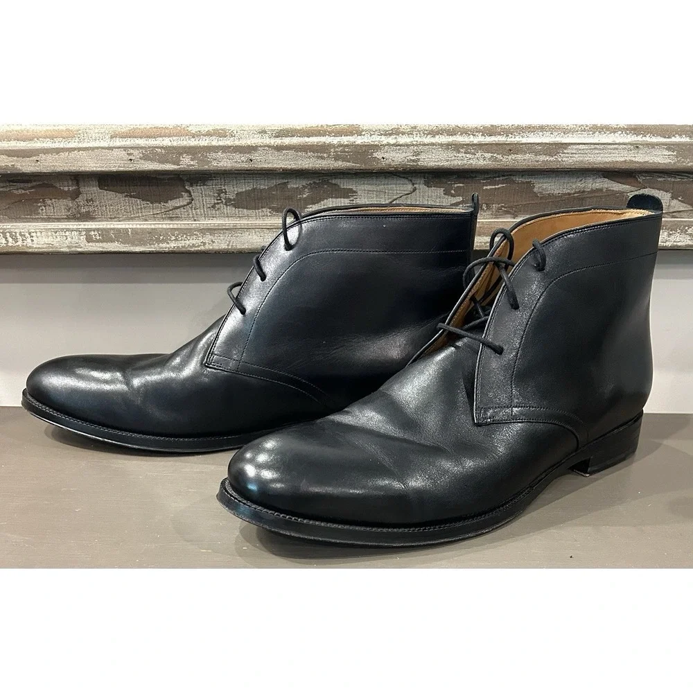 Cole Haan Chukka Boots Men 10.5M Black Leather American Classics Water Resistant